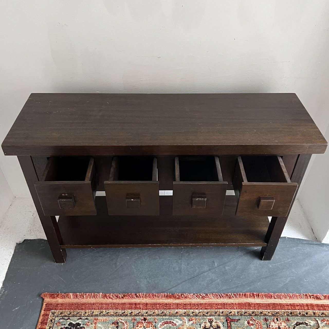 Contemporary Four Drawer Hall Table