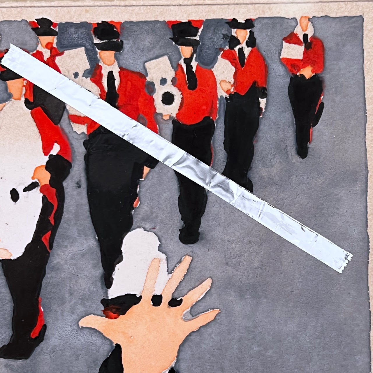 Lorraine Shenesh 'Parade Study' Signed Mixed Media Painting, 1984