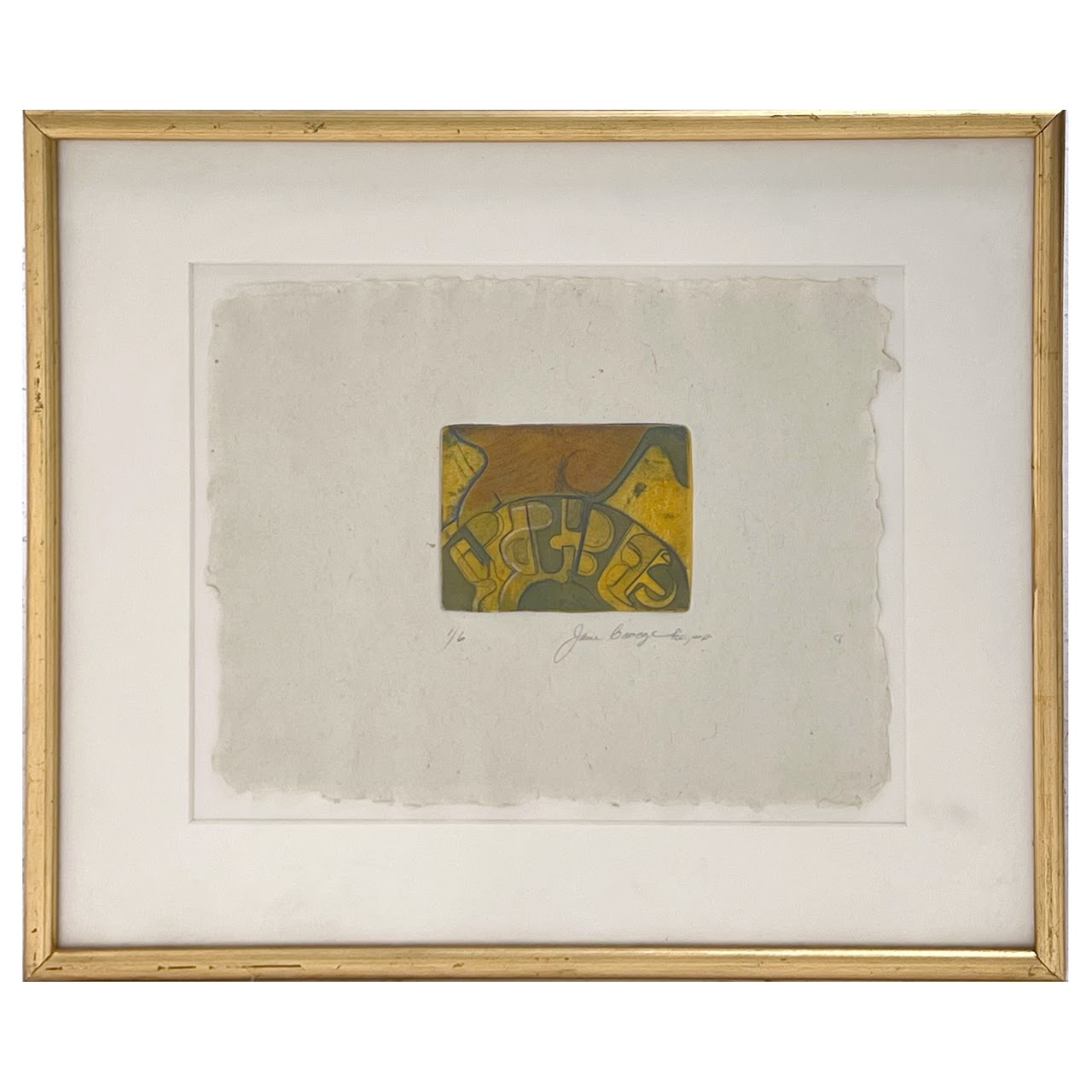 Jane George Signed Small Edition Abstract Drypoint Etching