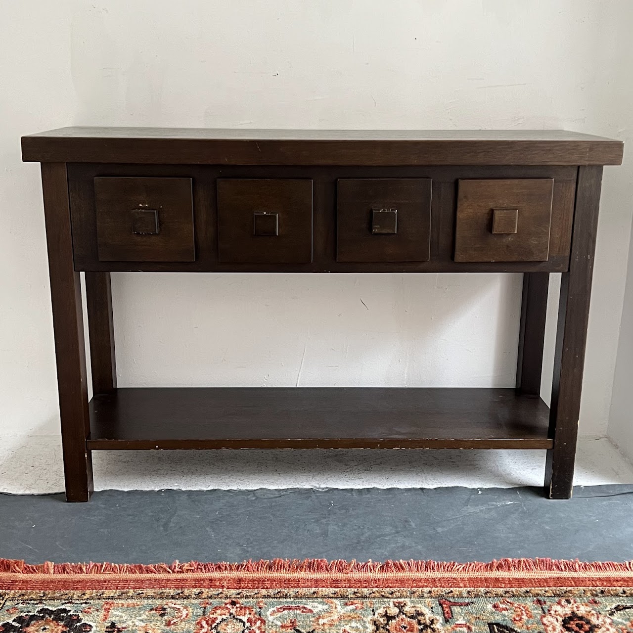 Contemporary Four Drawer Hall Table