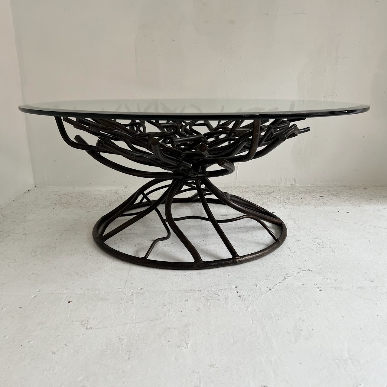 Modern Bronzed Iron Tree Root Cocktail Table