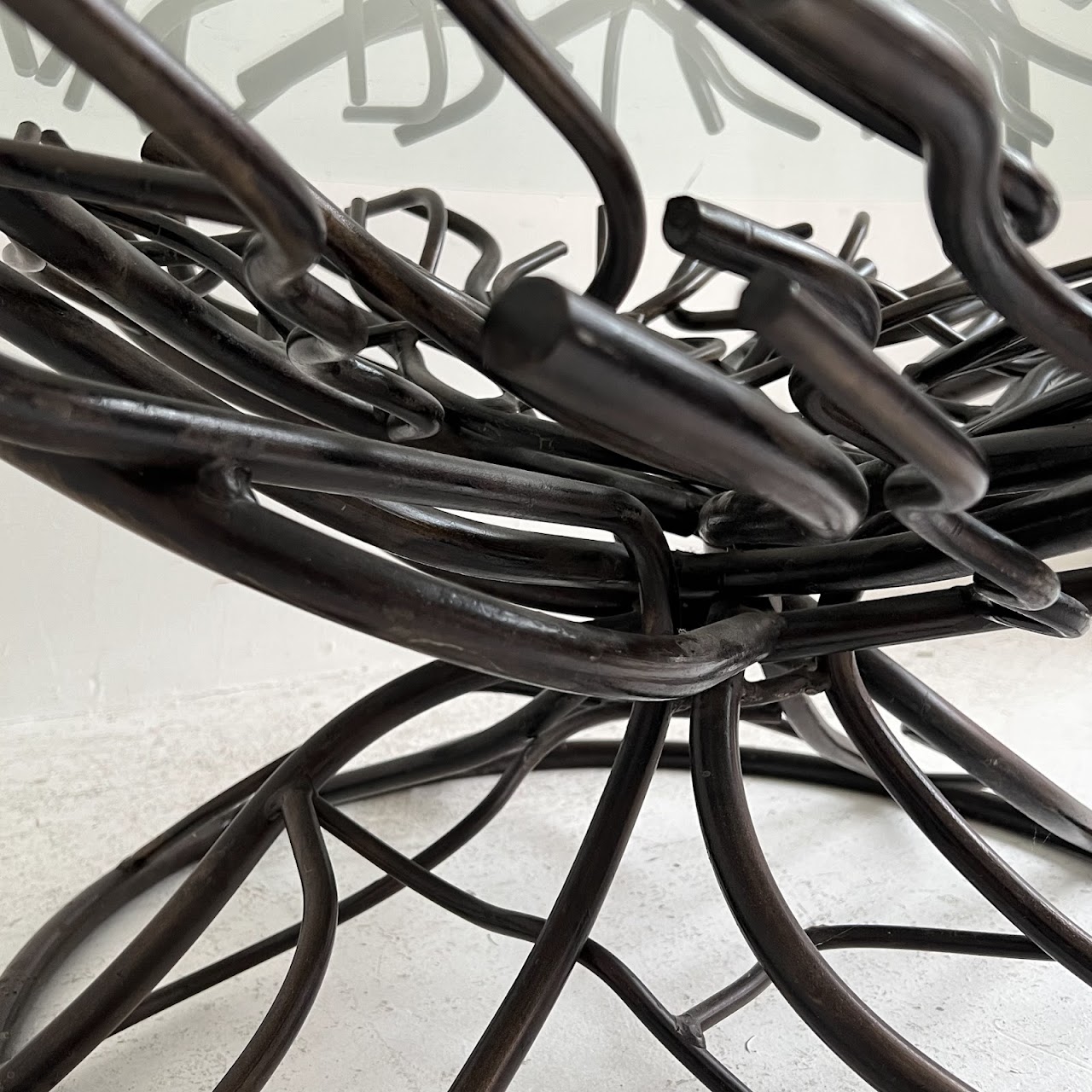 Modern Bronzed Iron Tree Root Cocktail Table