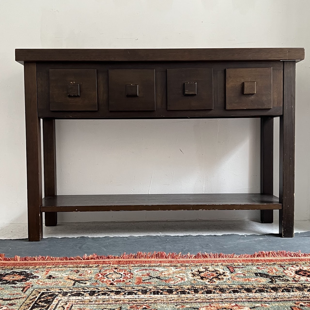 Contemporary Four Drawer Hall Table