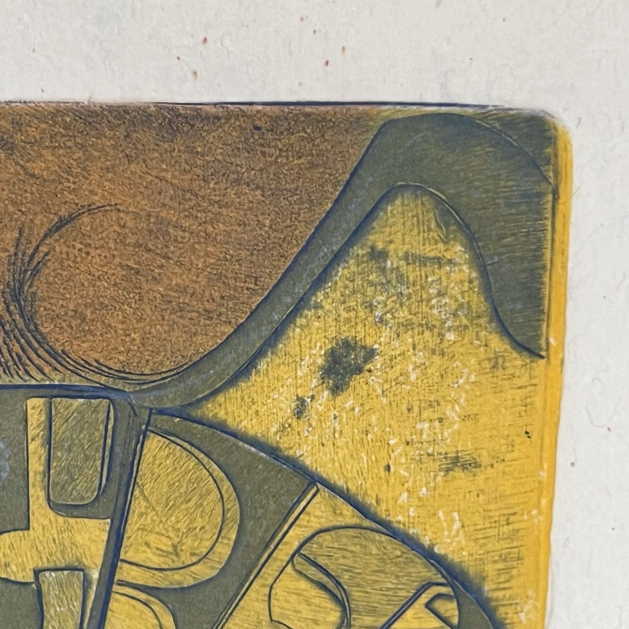 Jane George Signed Small Edition Abstract Drypoint Etching