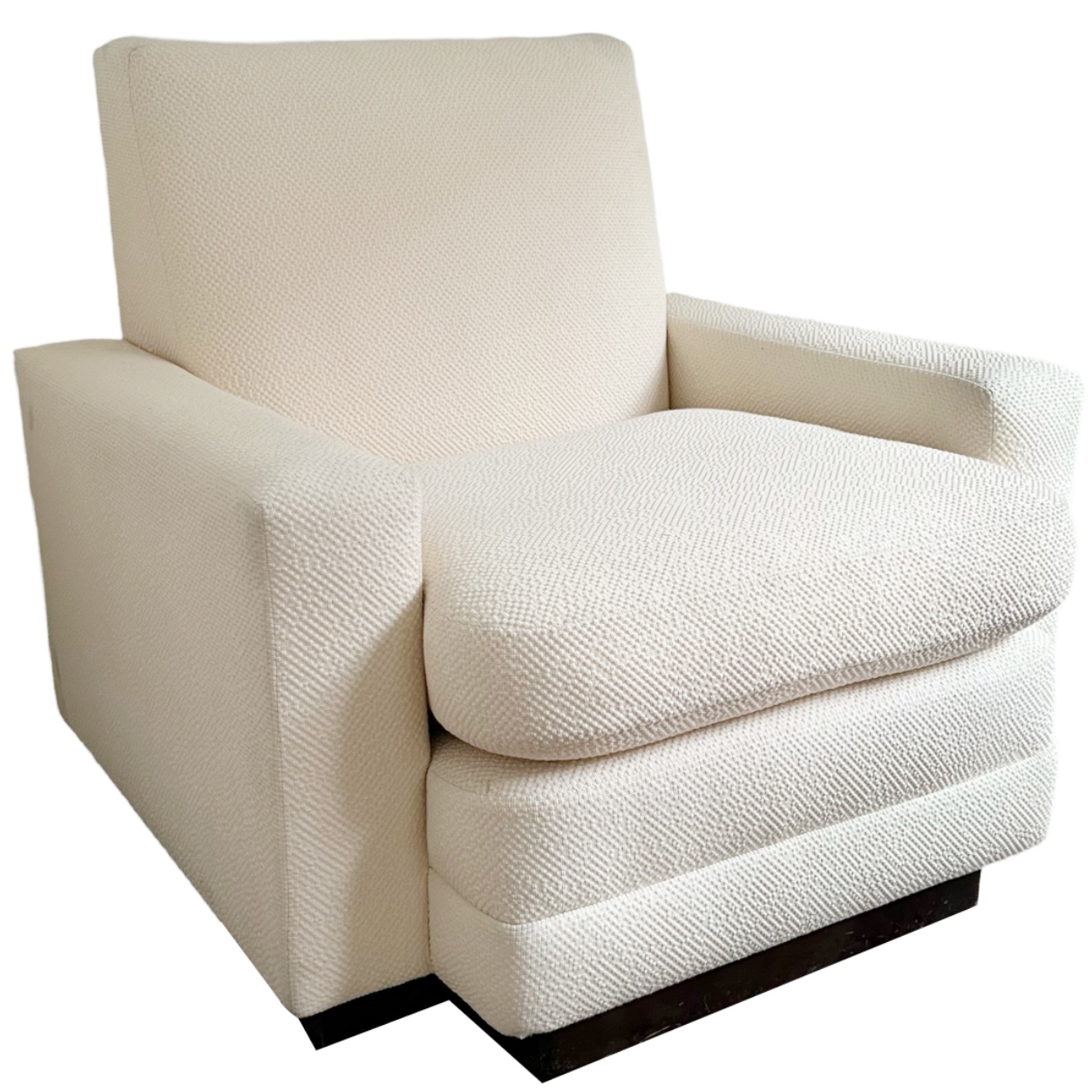 Vintage Custom Cream Upholstered Armchair Pair