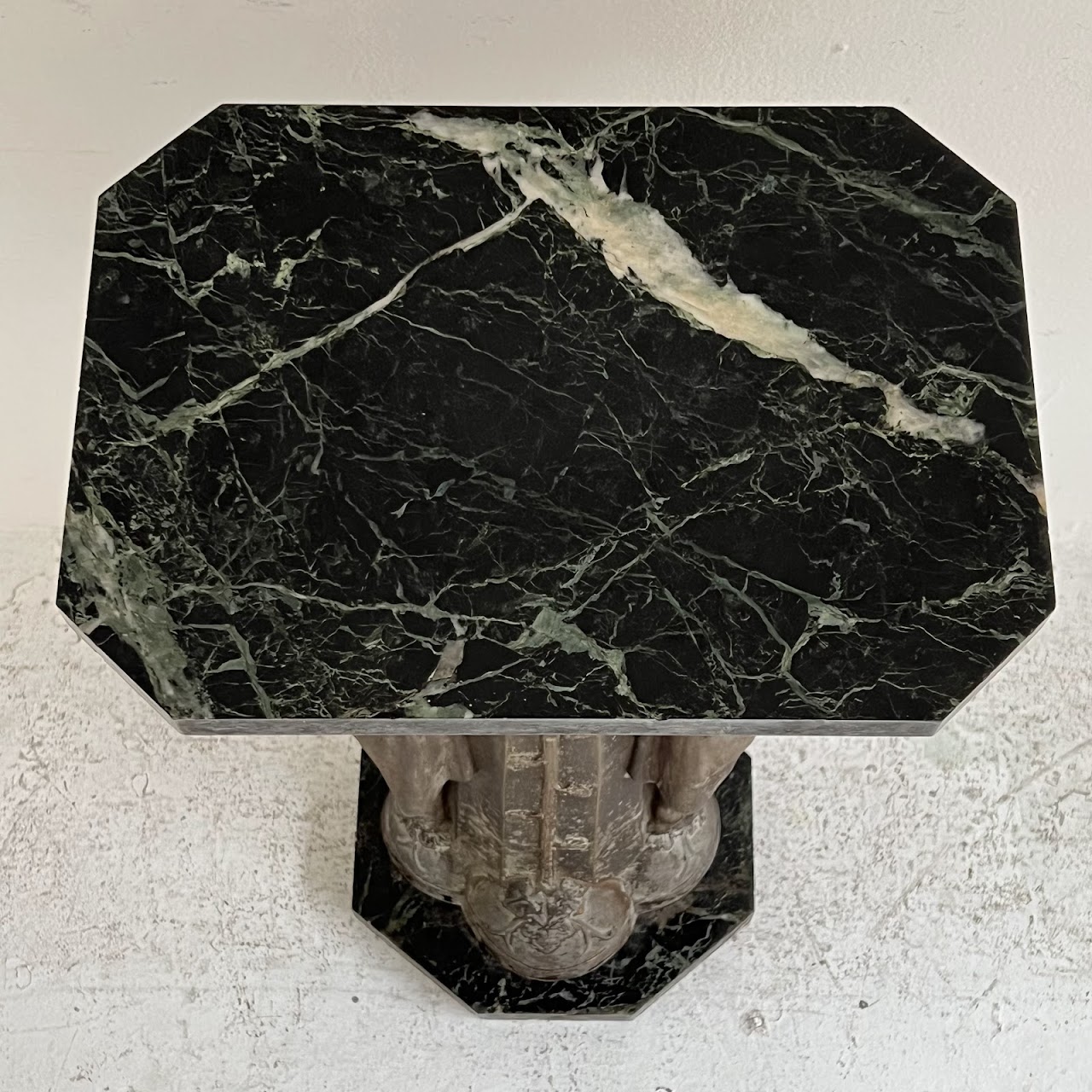 Art Deco Marble Top Figural Fern Stand