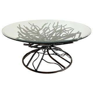 Modern Bronzed Iron Tree Root Cocktail Table