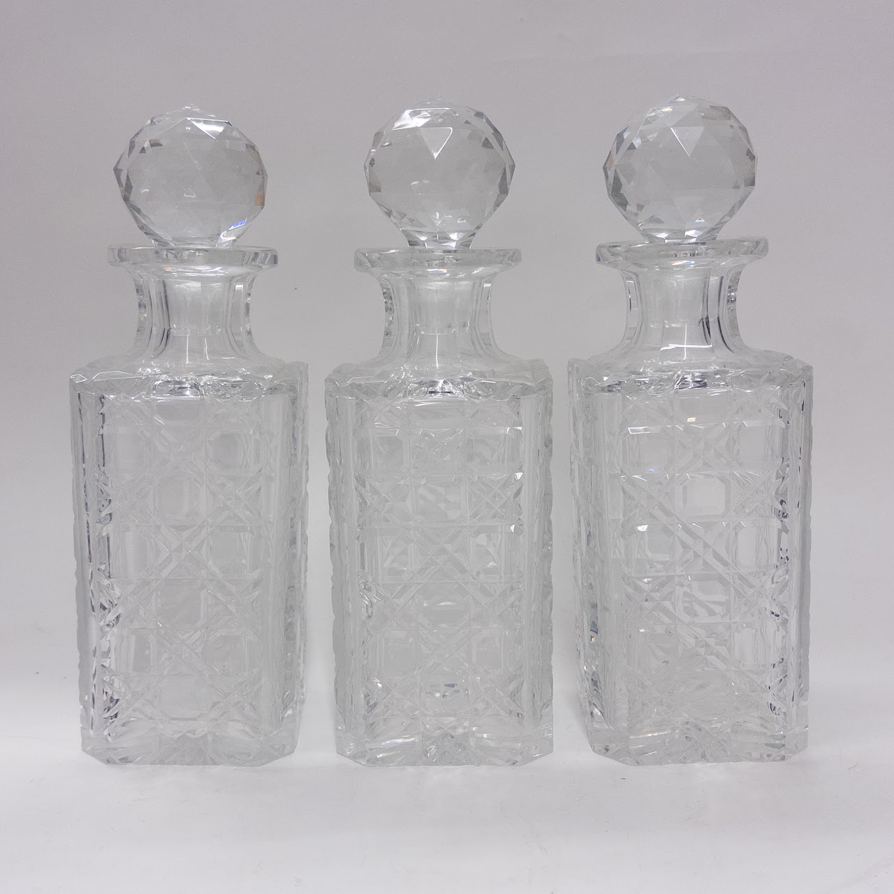 Asprey London Oak Tantalus with Brierley Crystal Decanters