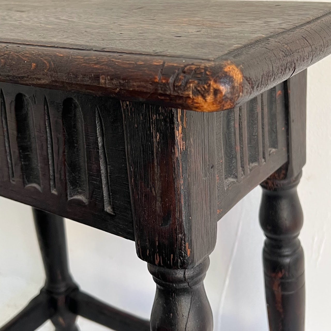 Early 20th C. Oak Joint Stool