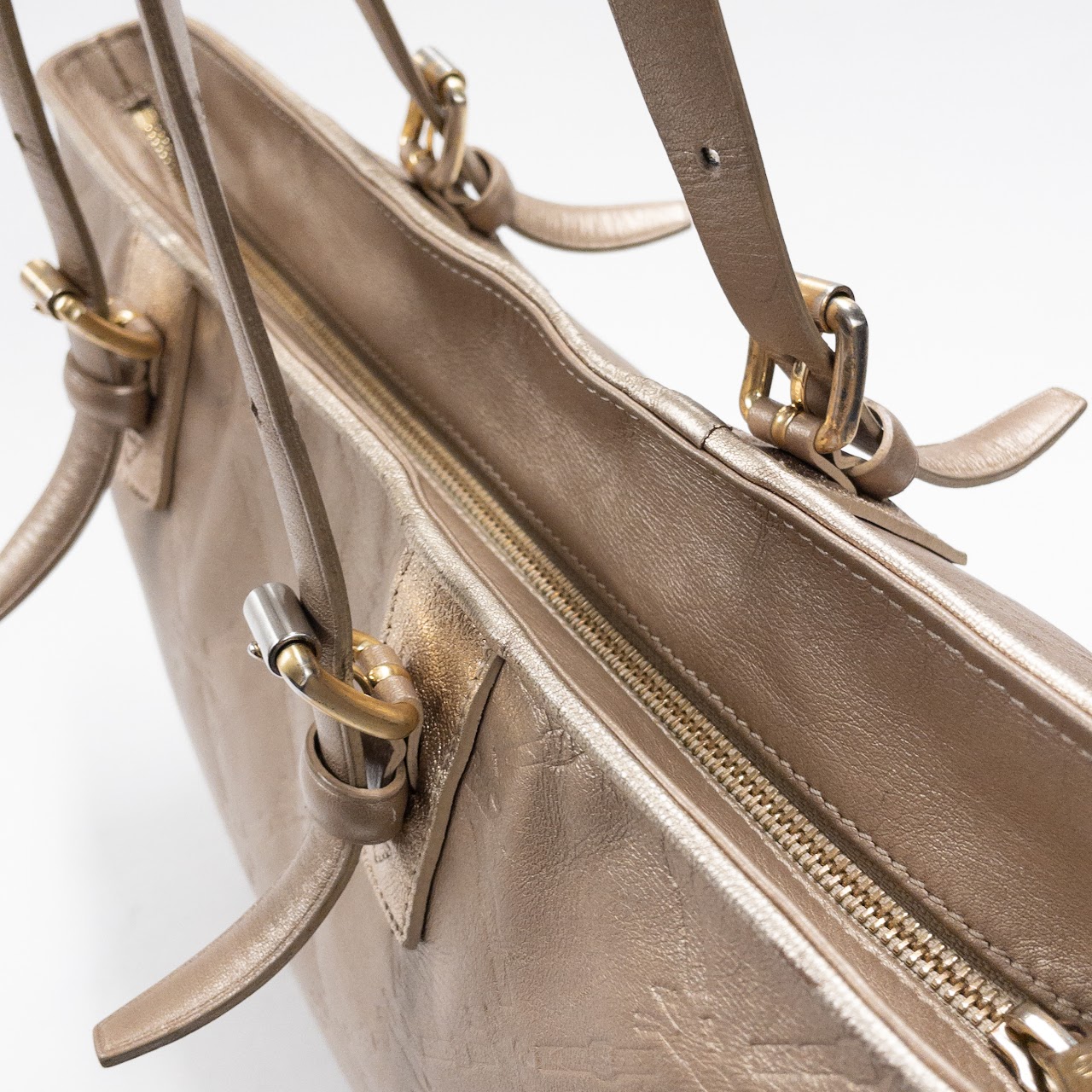 Longchamp Metallic Leather Tote