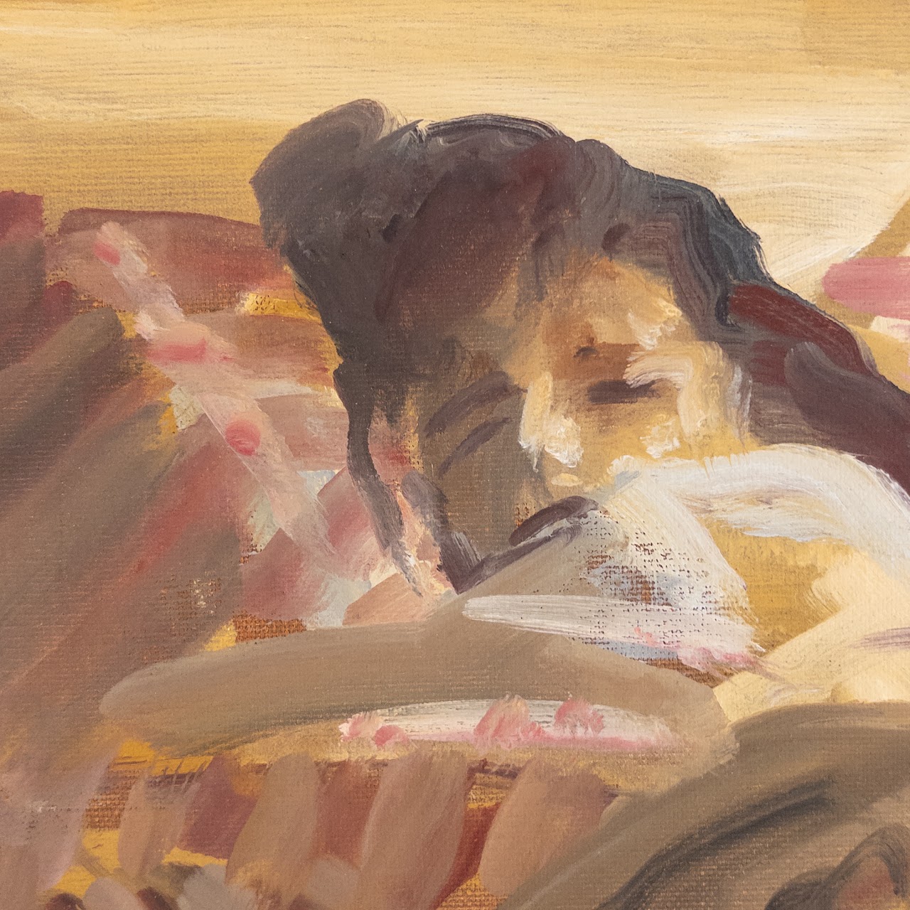 Woman Asleep Impressionist Painting