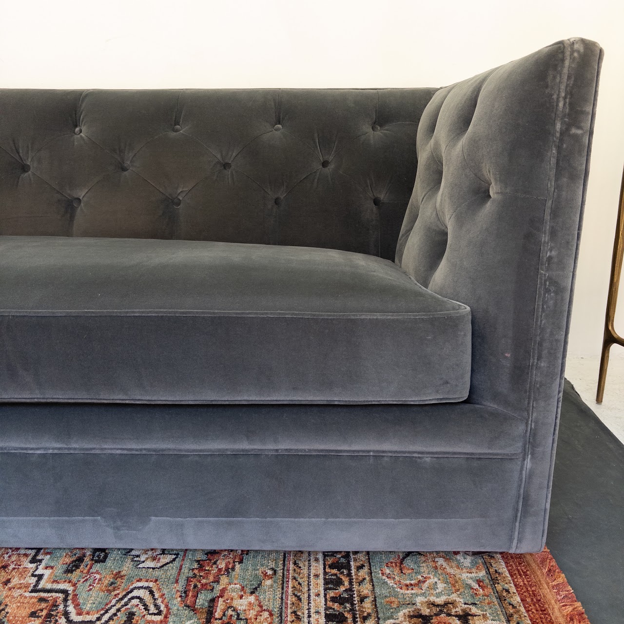 Room and Board Macalester Velvet Tuxedo Sofa