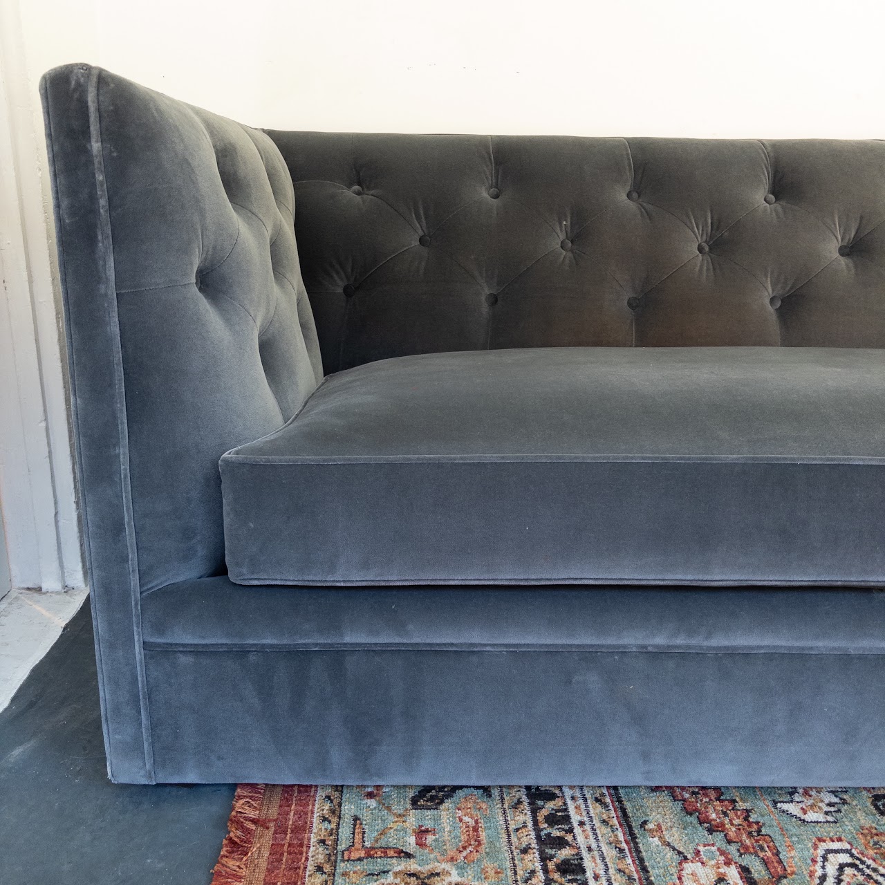 Room and Board Macalester Velvet Tuxedo Sofa