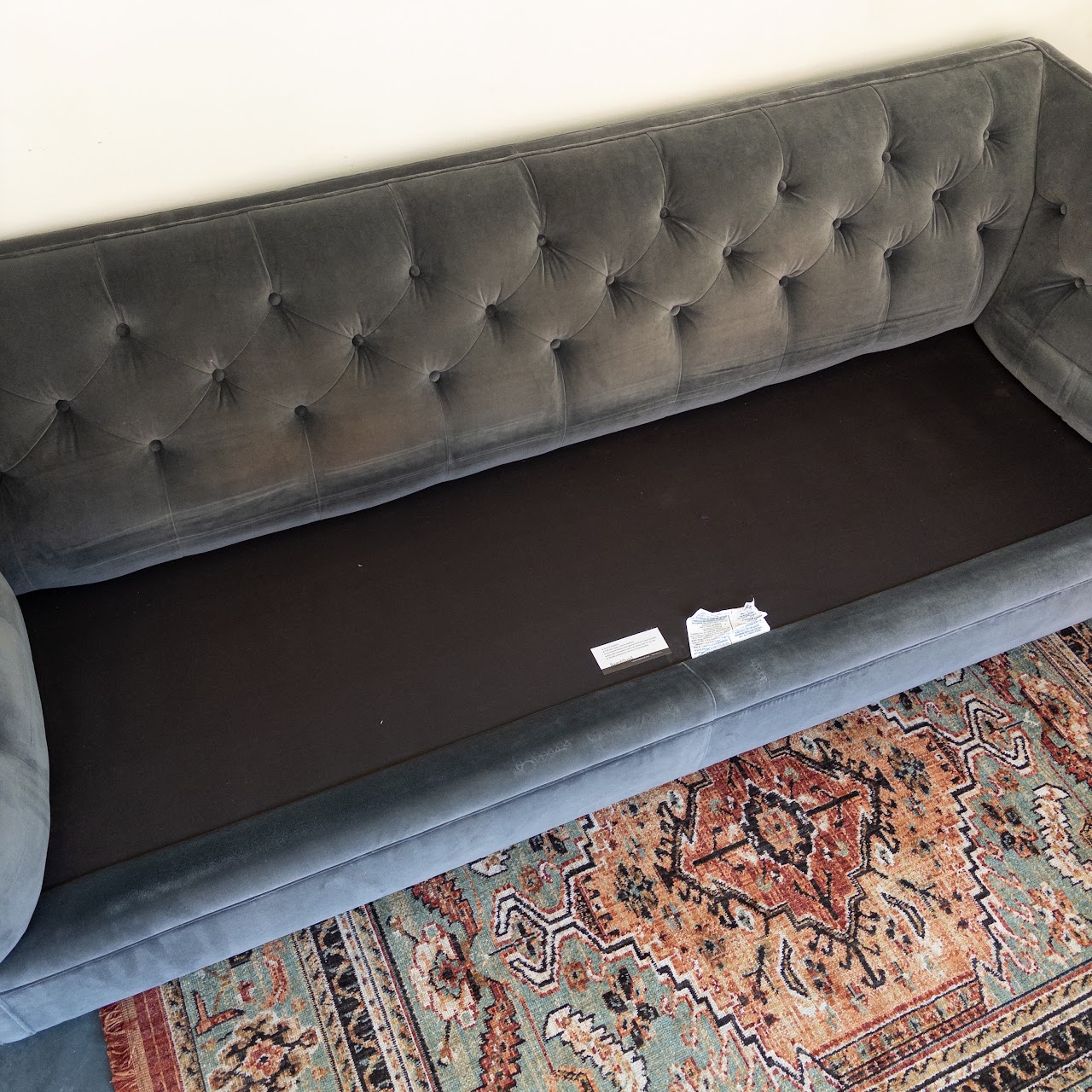 Room and Board Macalester Velvet Tuxedo Sofa