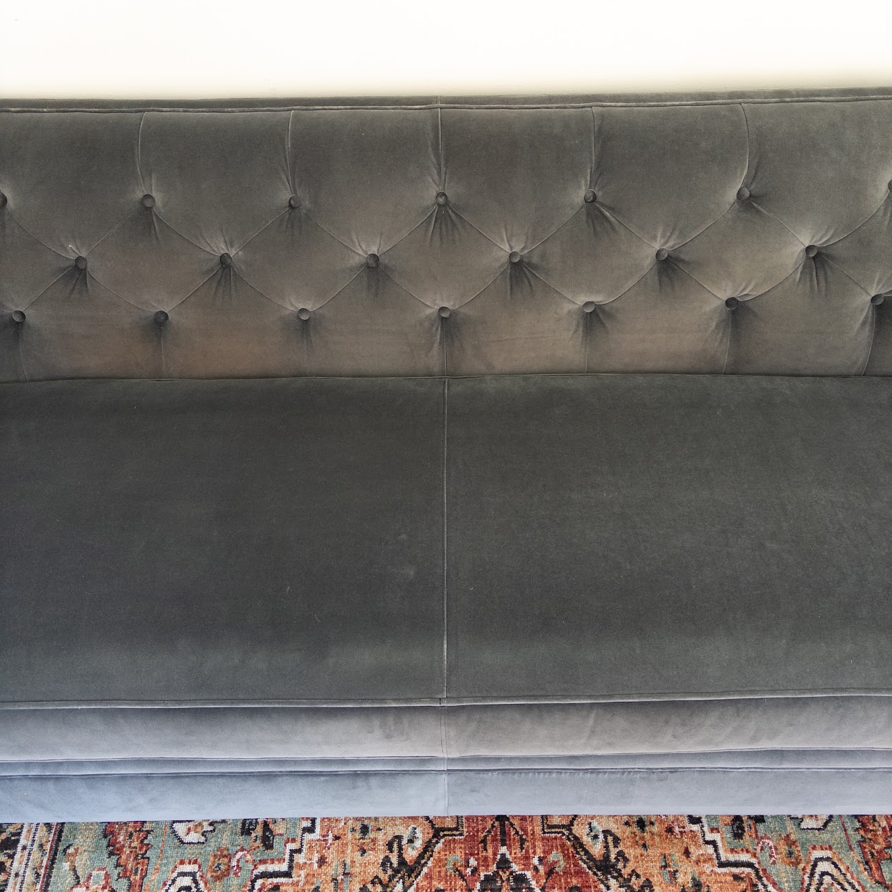 Room and Board Macalester Velvet Tuxedo Sofa