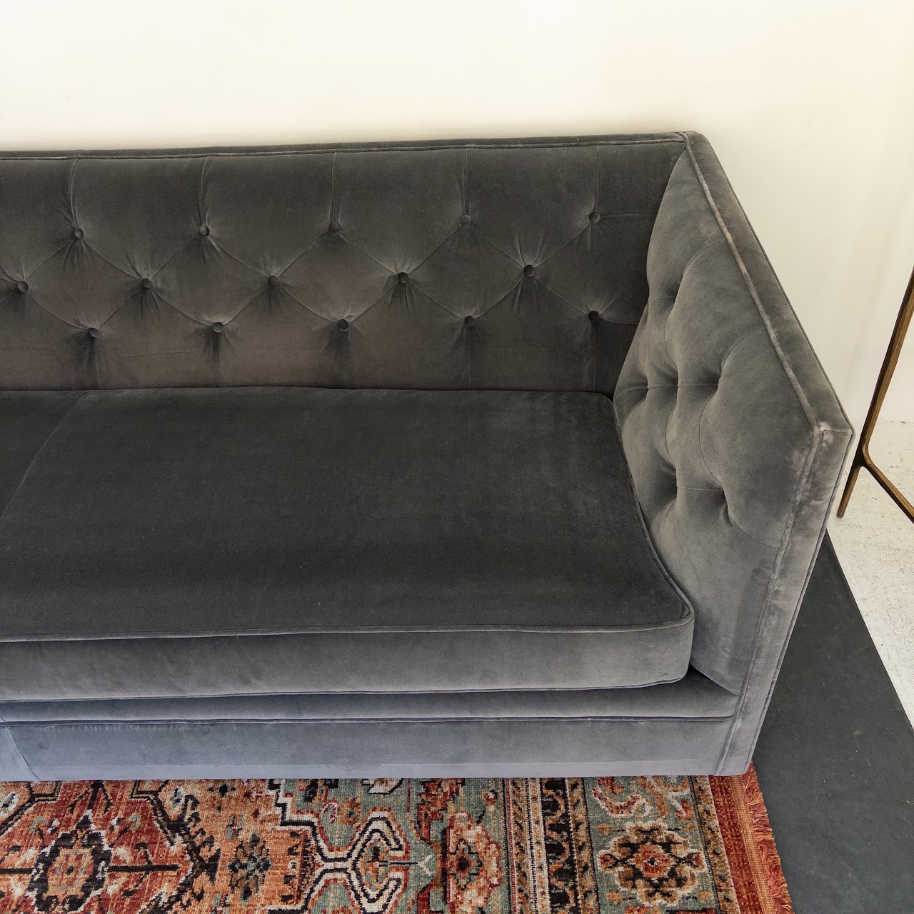 Room and Board Macalester Velvet Tuxedo Sofa