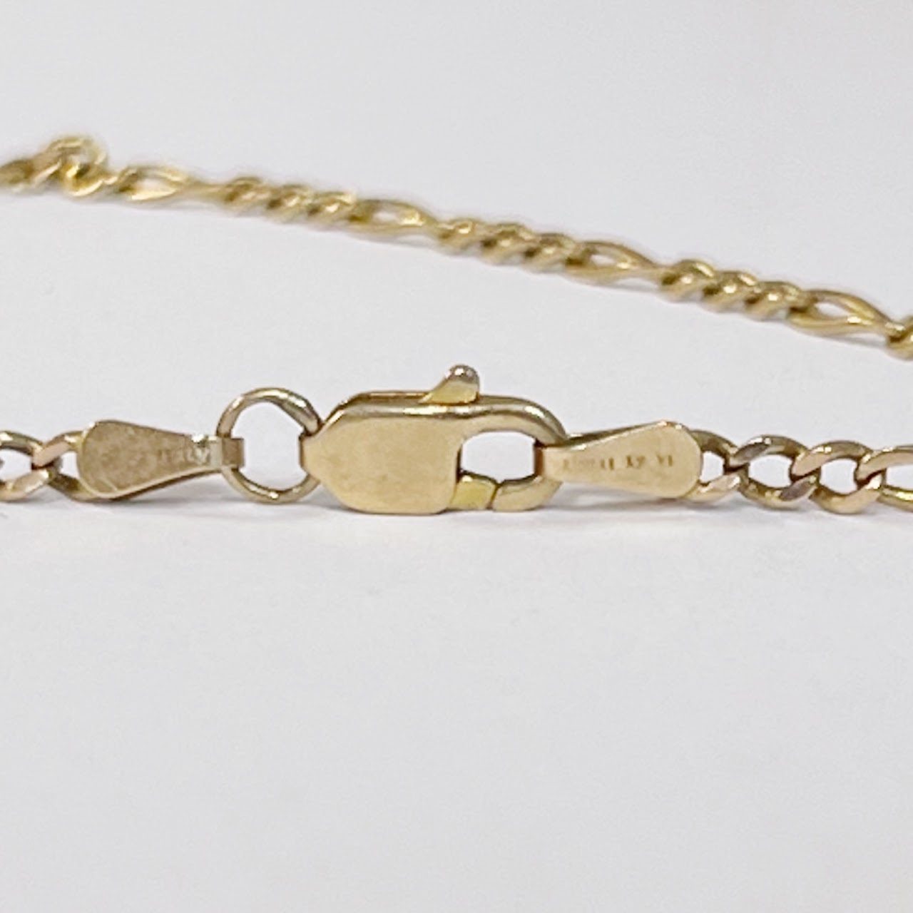 14K Gold Italian Figaro Chain Bracelet