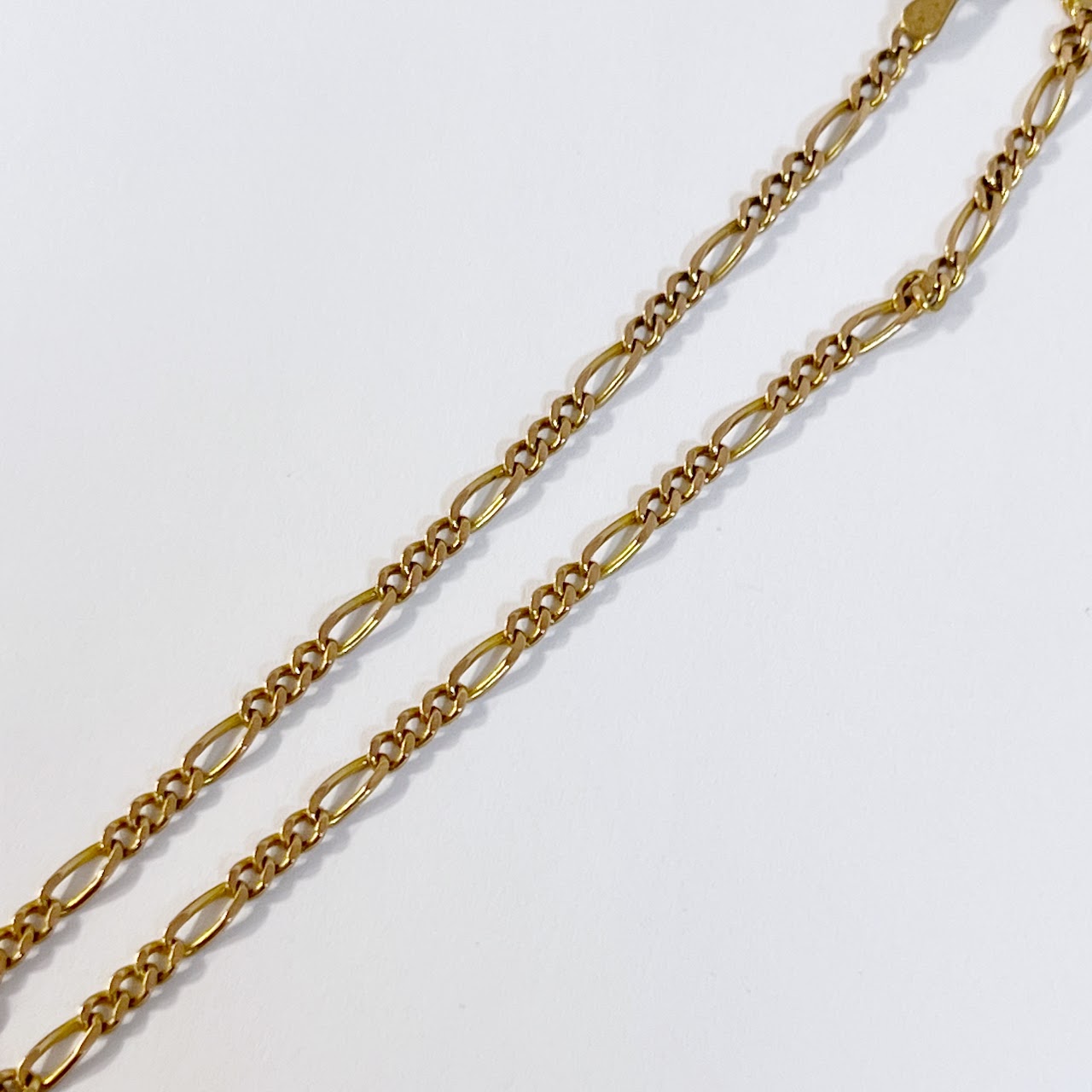 14K Gold Italian Figaro Chain Bracelet