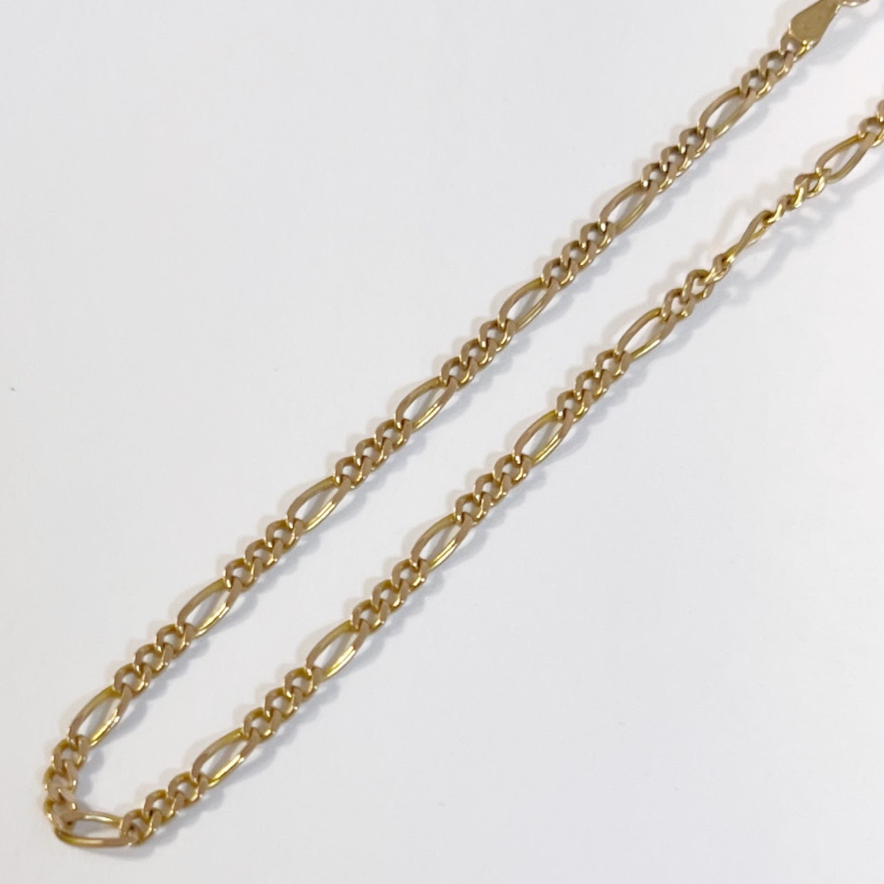 14K Gold Italian Figaro Chain Bracelet