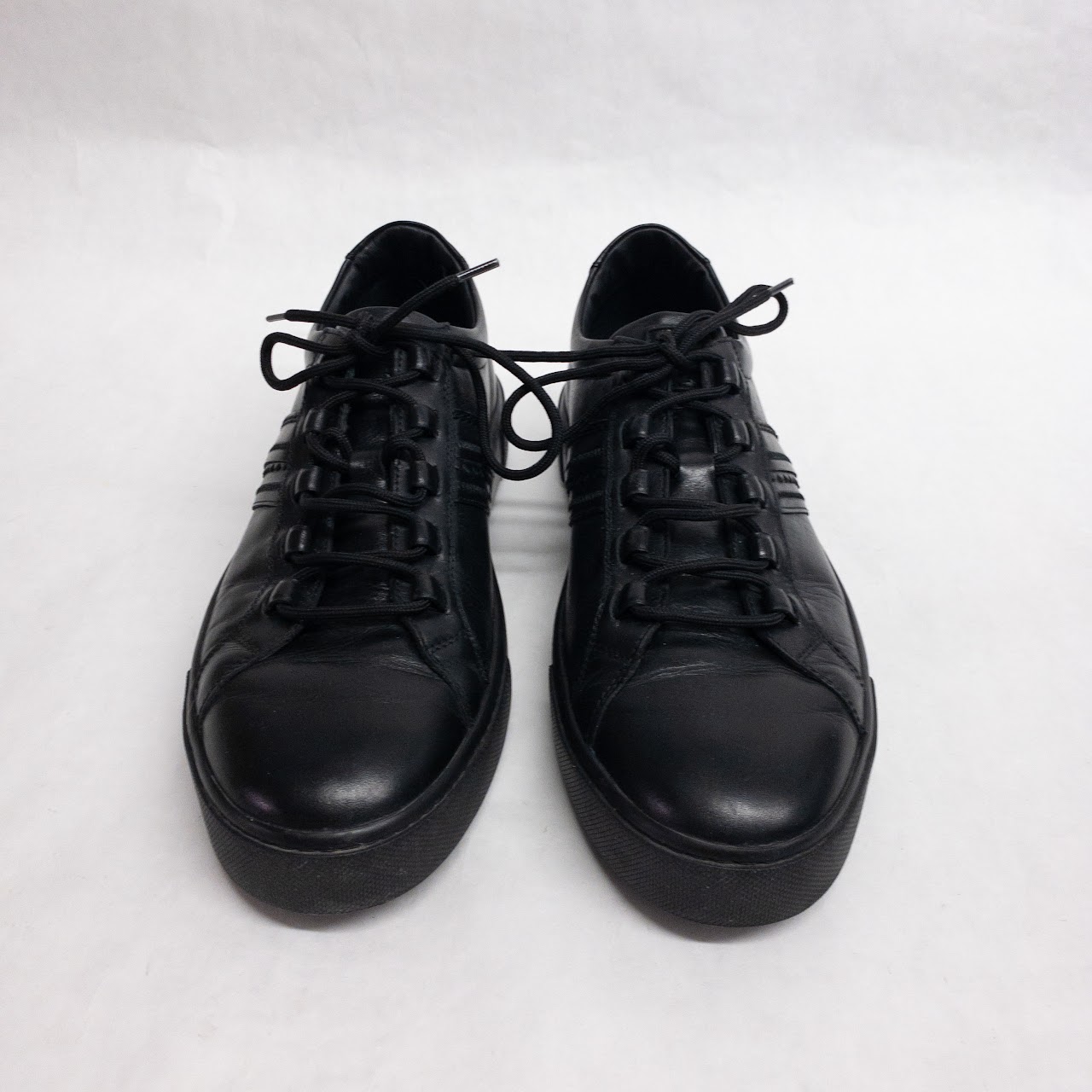 Tod's Black Leather Lace Up Sneakers