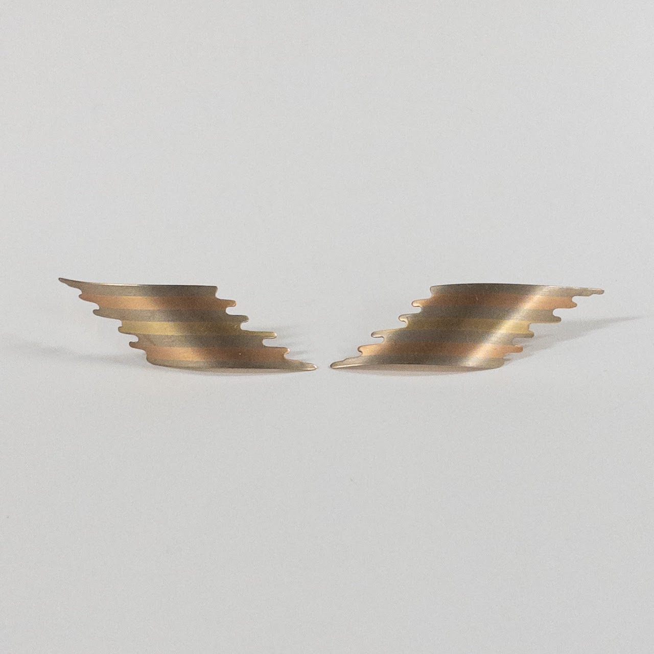 14K Gold Tri-Color Earrings