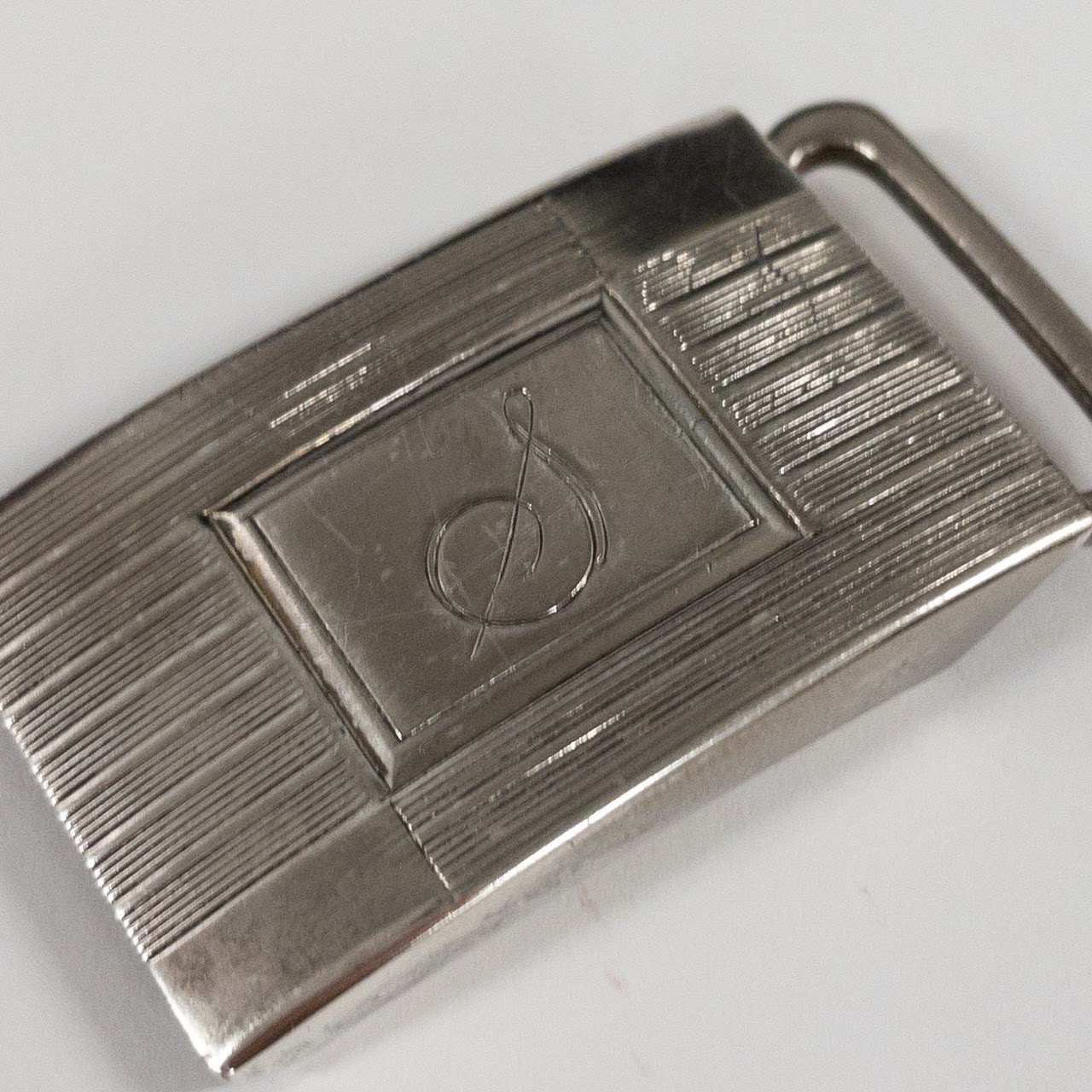 Sterling Silver Engraved Belt Buckle