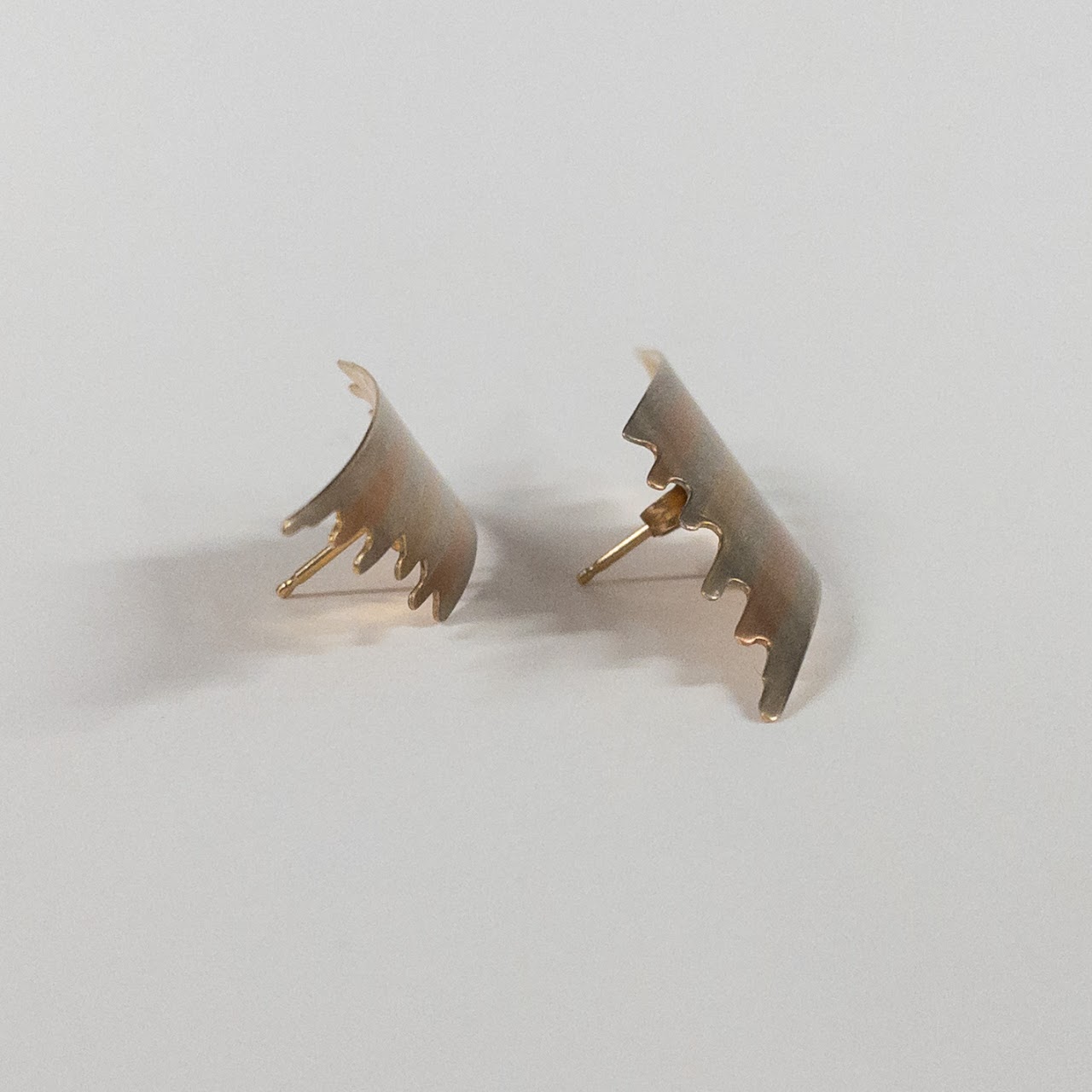 14K Gold Tri-Color Earrings