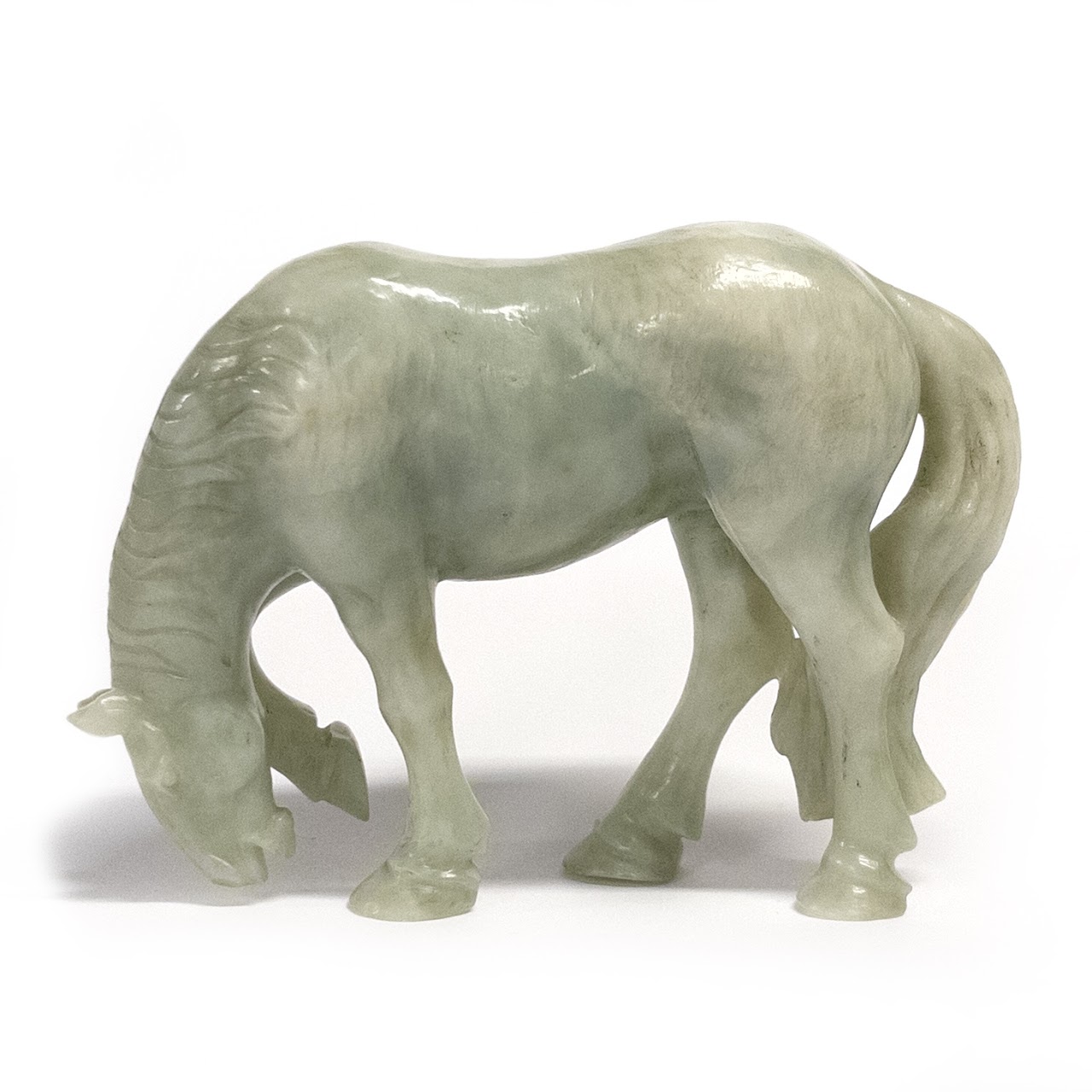 Jade Dirking Horse Statuette