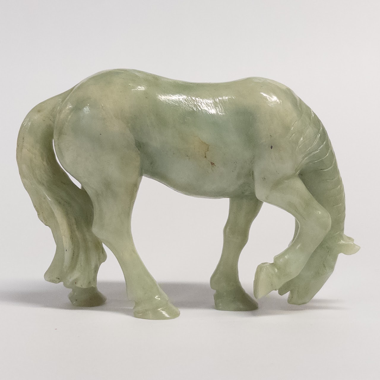 Jade Dirking Horse Statuette