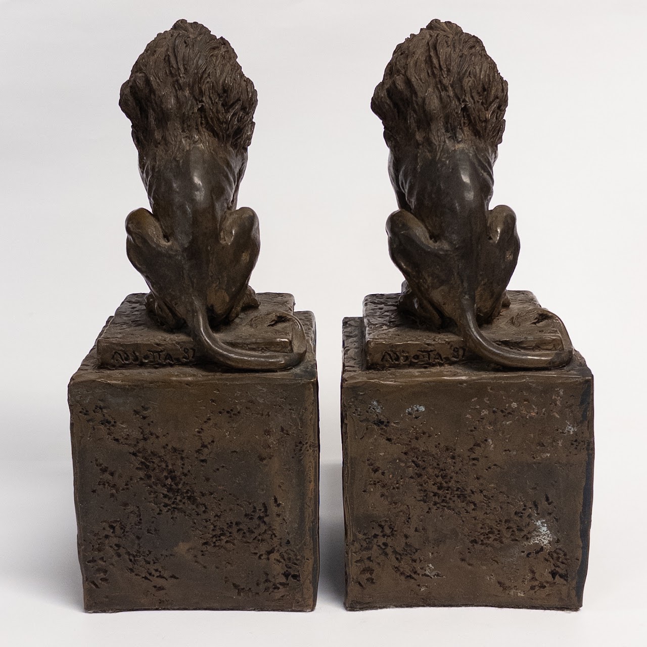 Joseph Addotta Reproduction Bronze Resin Bookends