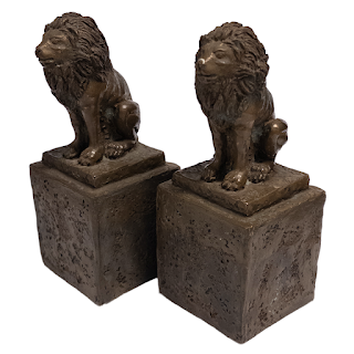 Joseph Addotta Reproduction Bronze Resin Bookends