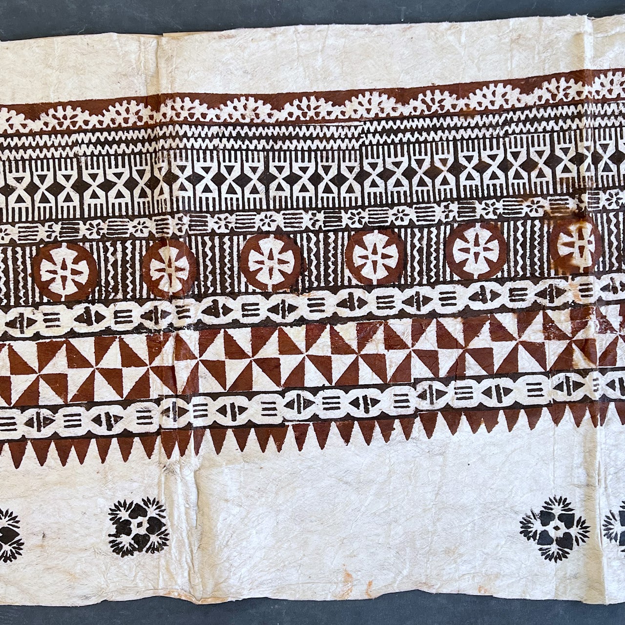 Oceanic Block Painted Tapa Cloth