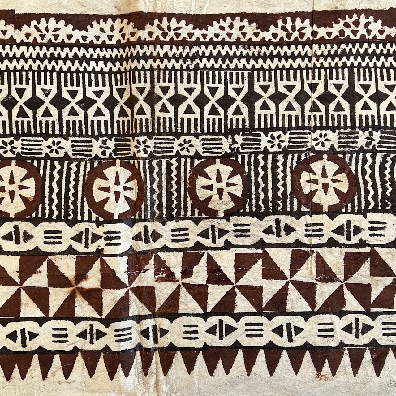 Oceanic Block Painted Tapa Cloth