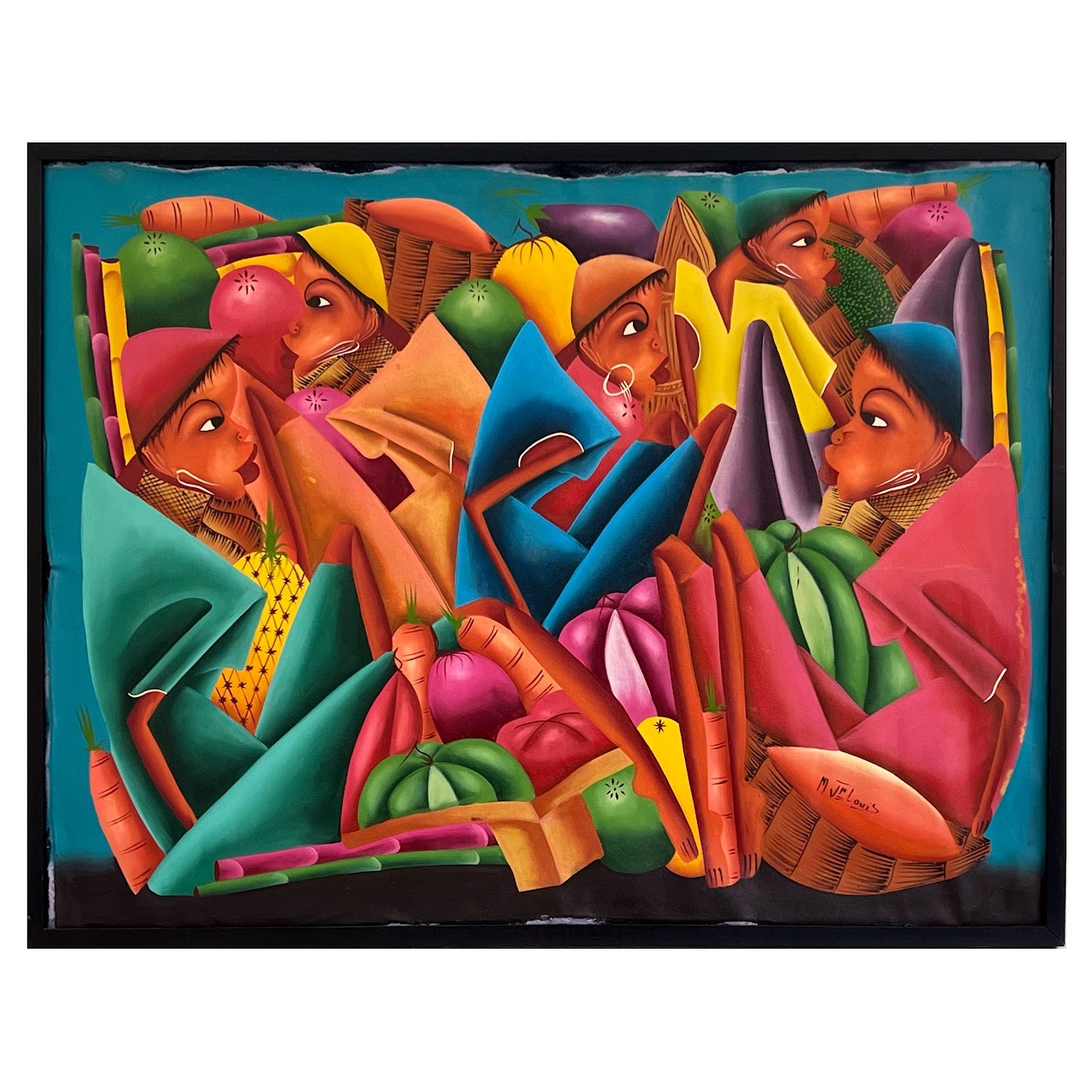 Haitian Contemporary Signed Acrylic Painting