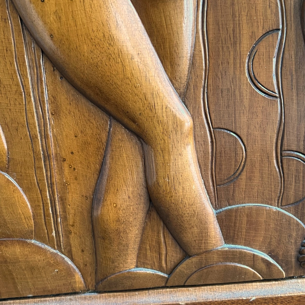 Art Deco Relief Carved Cabinet