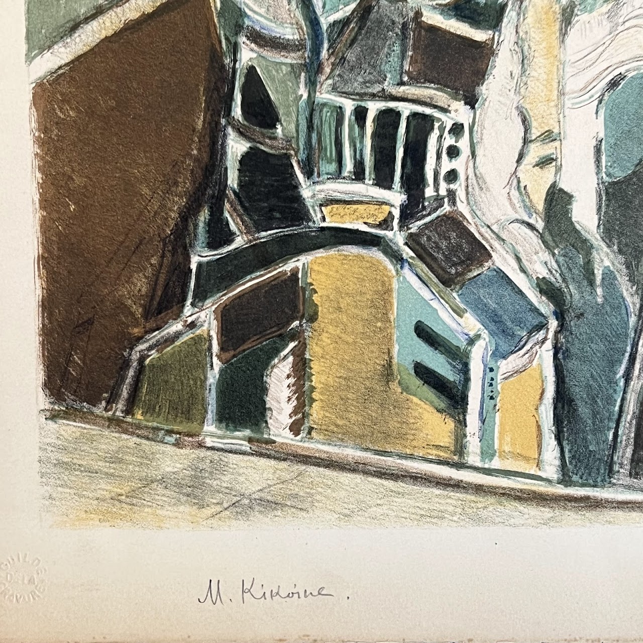 Michel Kikoïne 'In the Synagogue' Signed Lithograph