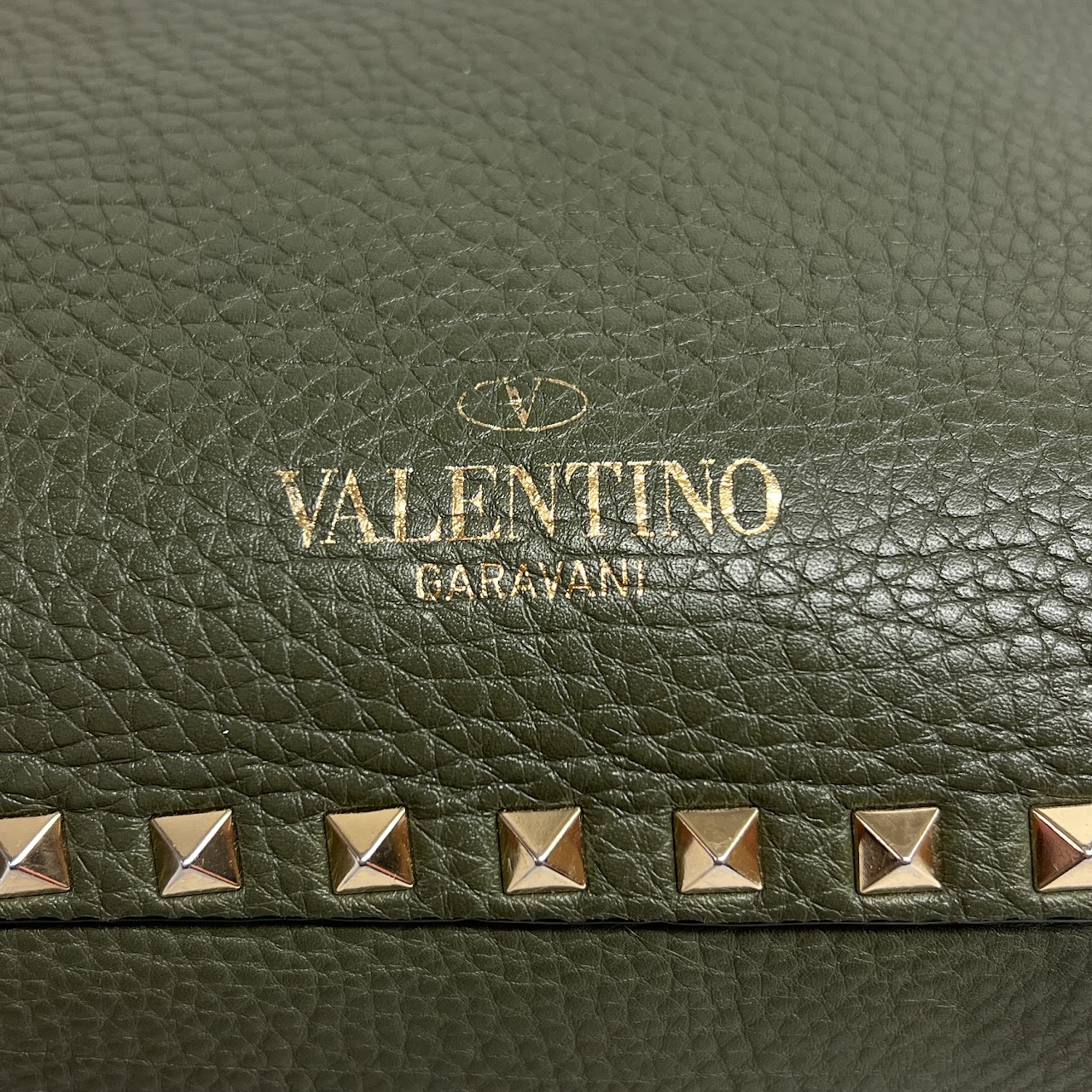 Valentino Garavani Rockstud Pebble Calfskin Shoulder Bag