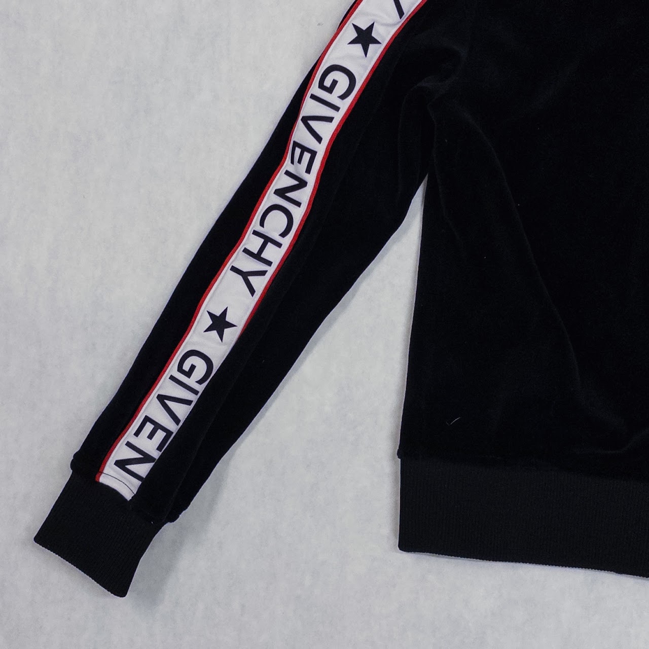 Givenchy Velvet Logo Zip Up Hoody