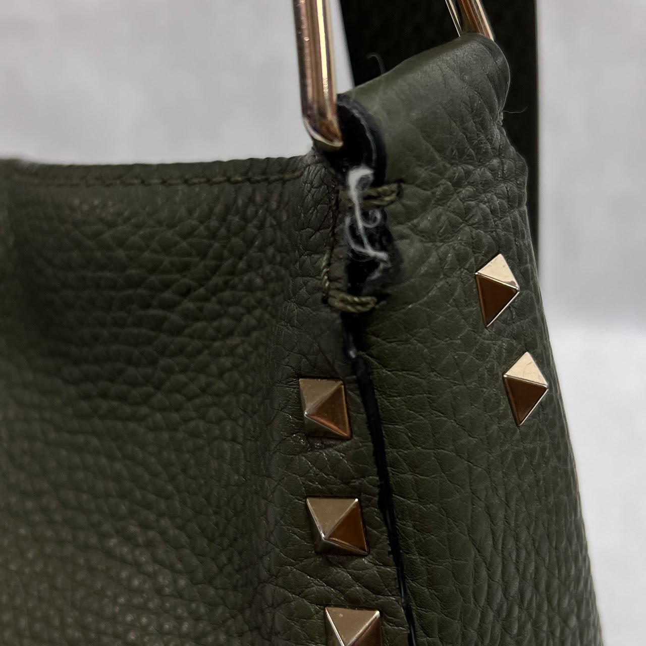 Valentino Garavani Rockstud Pebble Calfskin Shoulder Bag