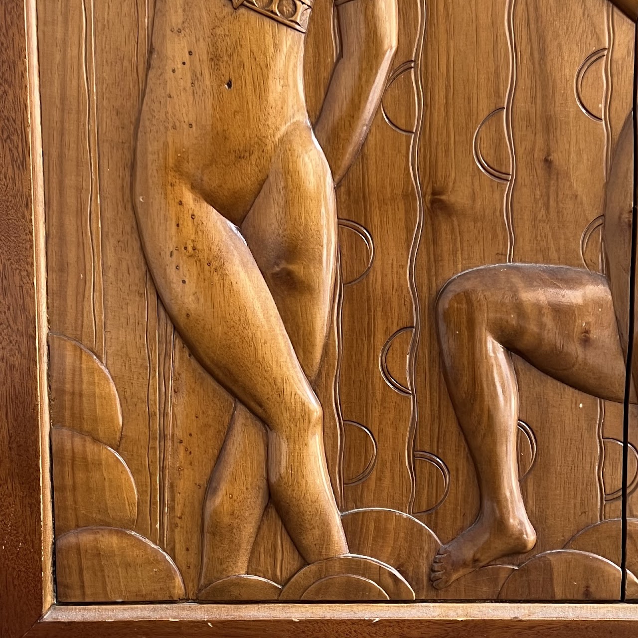 Art Deco Relief Carved Cabinet