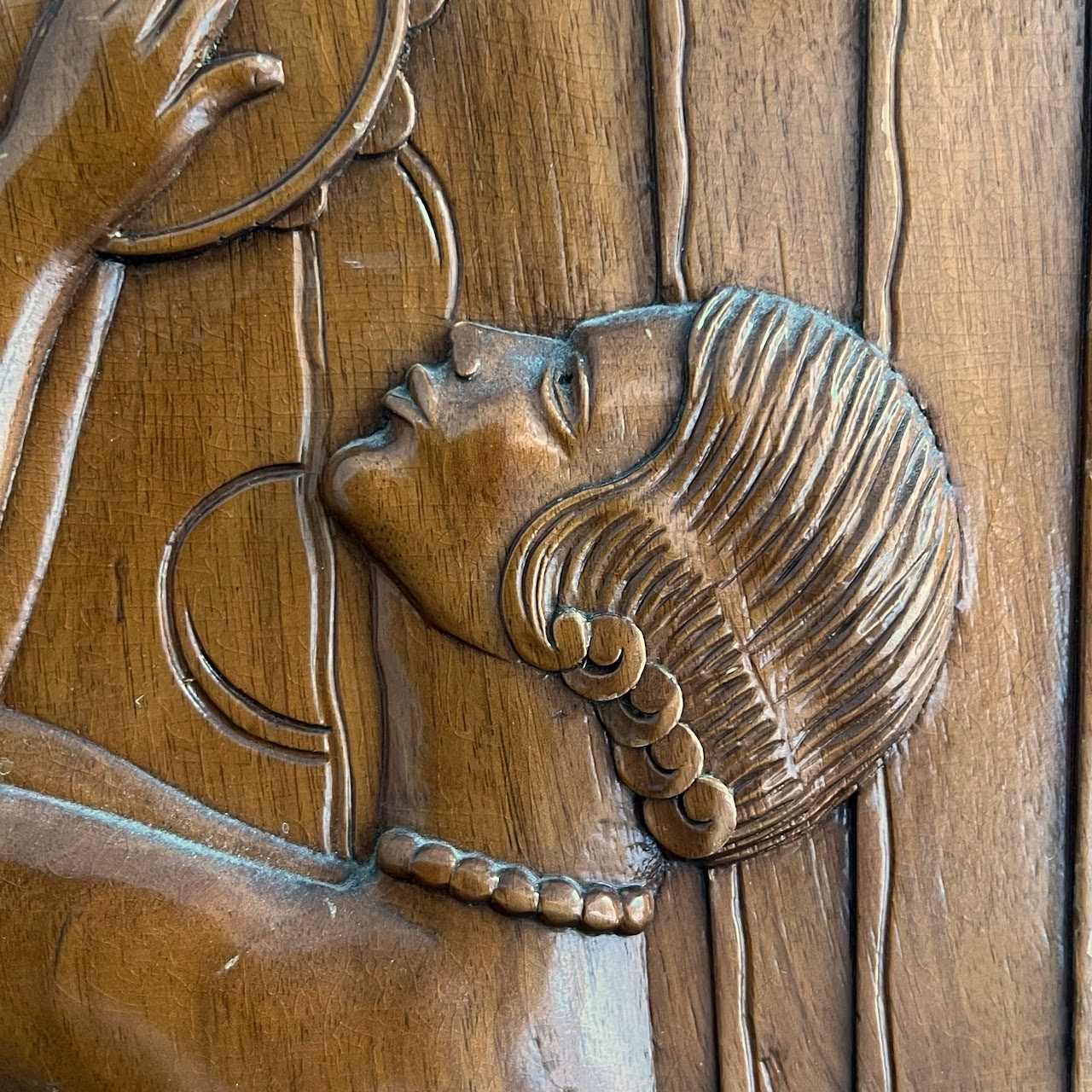 Art Deco Relief Carved Cabinet