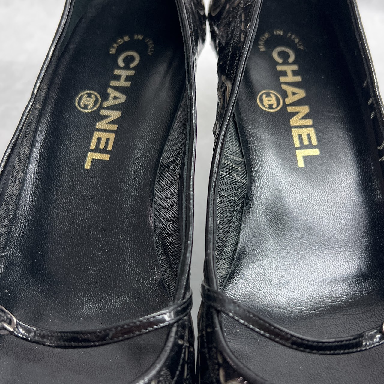 Chanel Camelia Cut Out Mary Jane Pumps