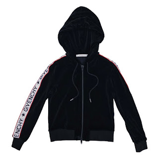 Givenchy Velvet Logo Zip Up Hoody