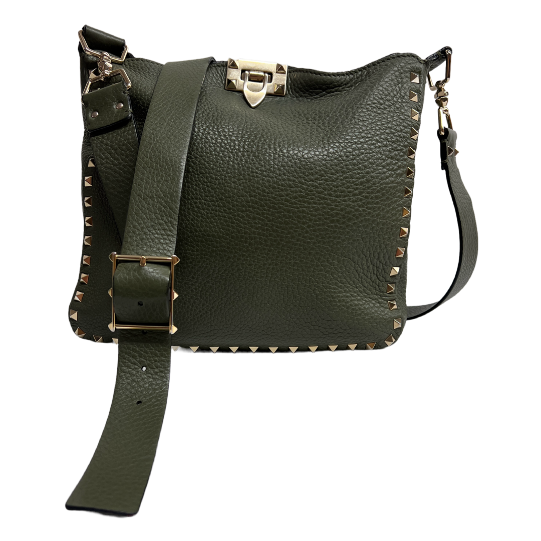 Valentino Garavani Rockstud Pebble Calfskin Shoulder Bag