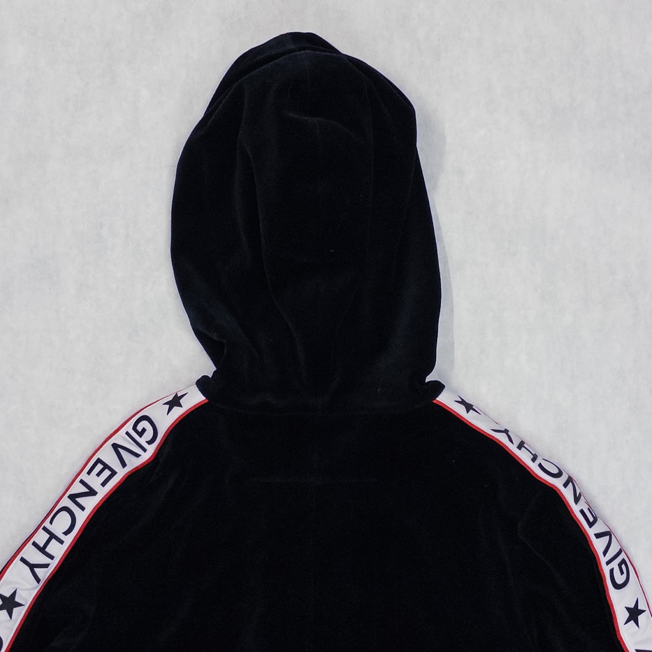 Givenchy Velvet Logo Zip Up Hoody