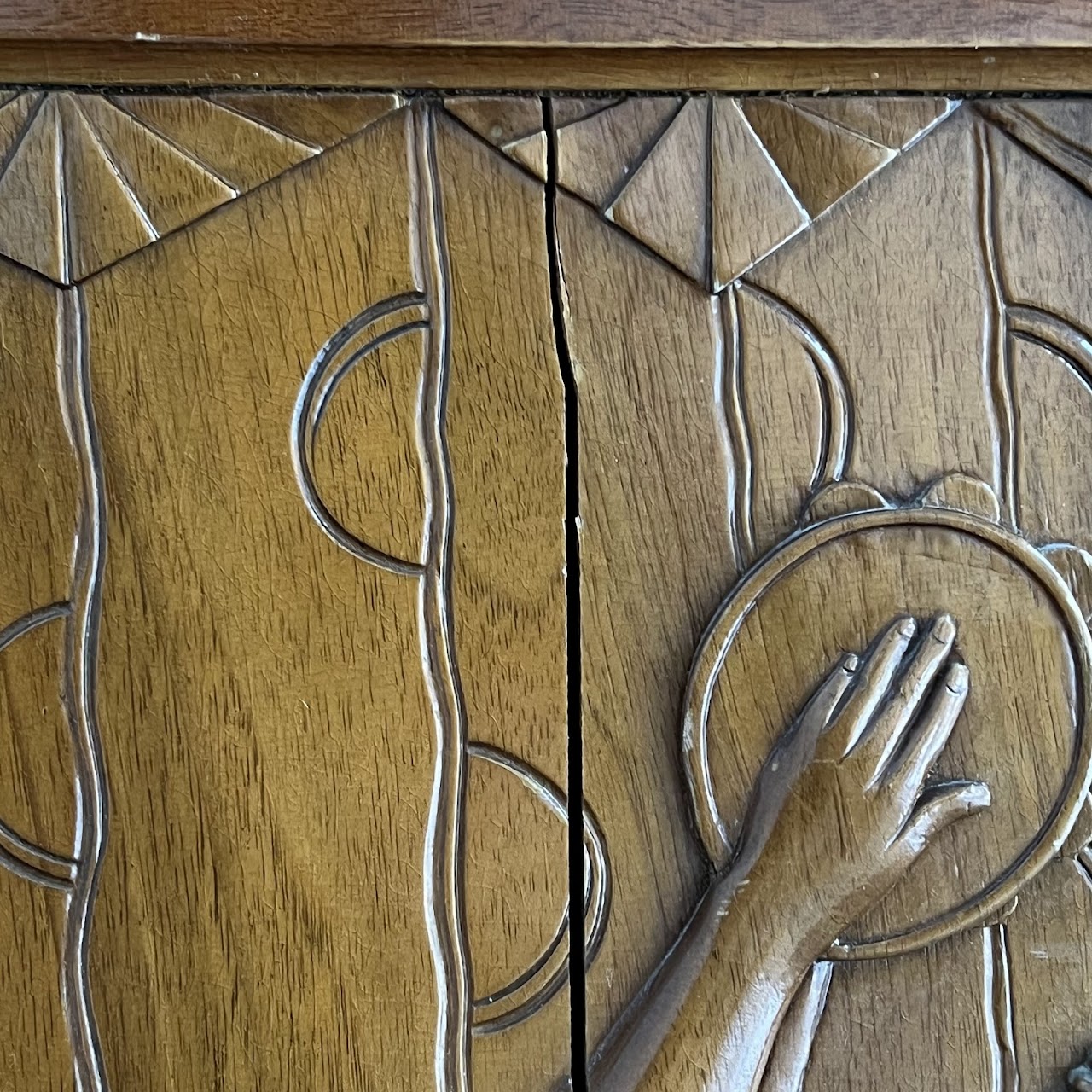 Art Deco Relief Carved Cabinet