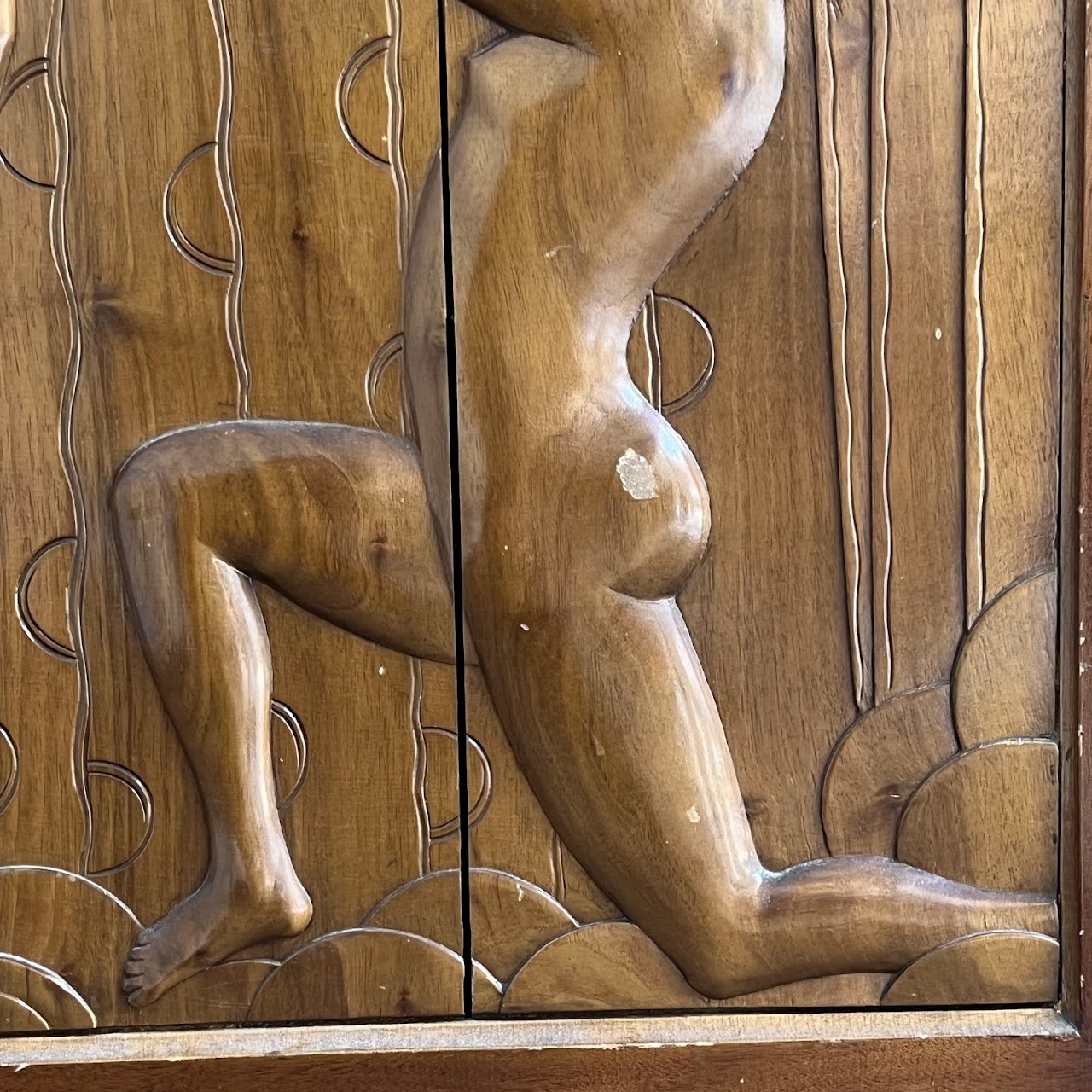 Art Deco Relief Carved Cabinet