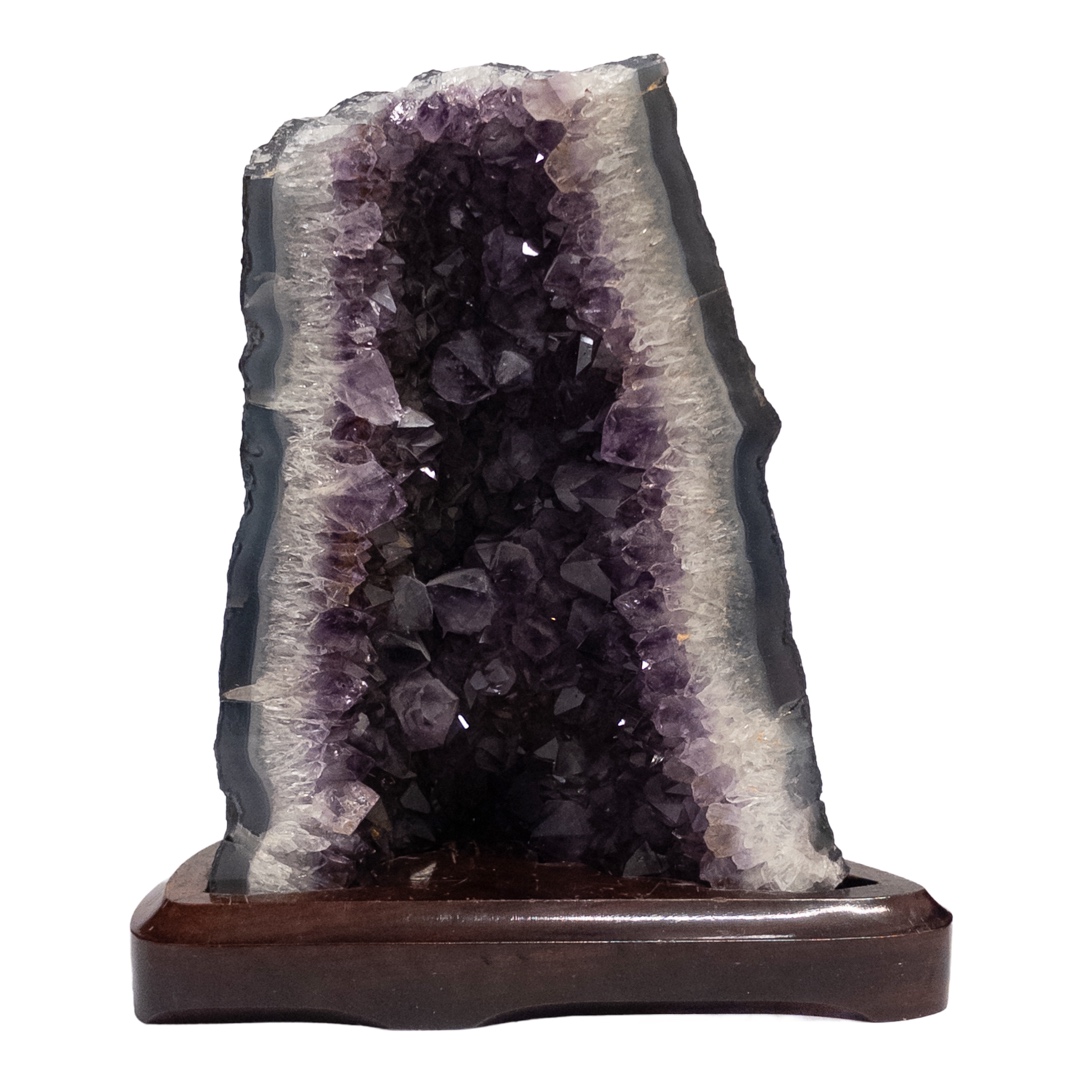 Amethyst Cathedral on Wood Plinth