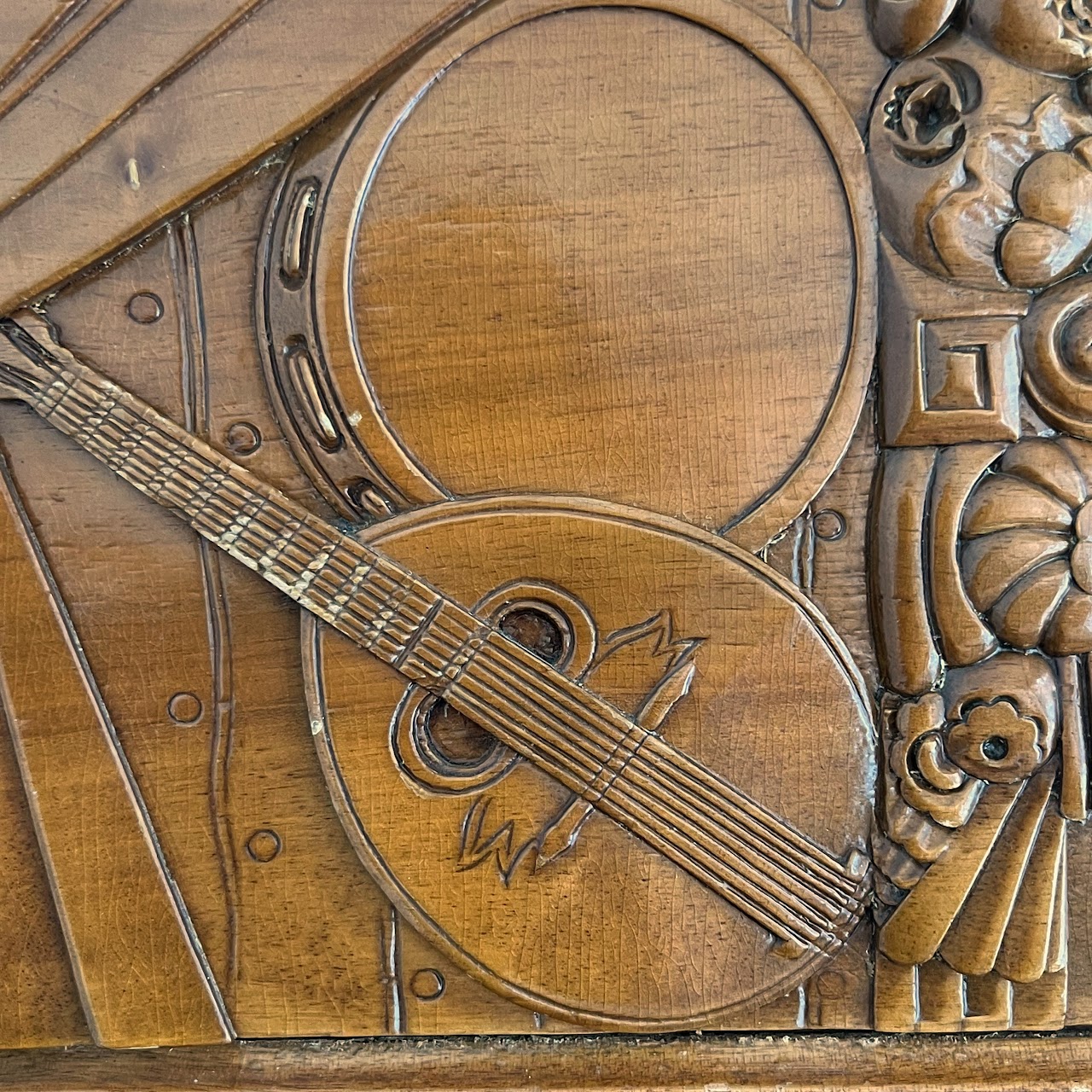 Art Deco Relief Carved Cabinet