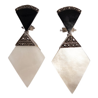 Sterling Silver and Mother of Pearl Dangle Earrings